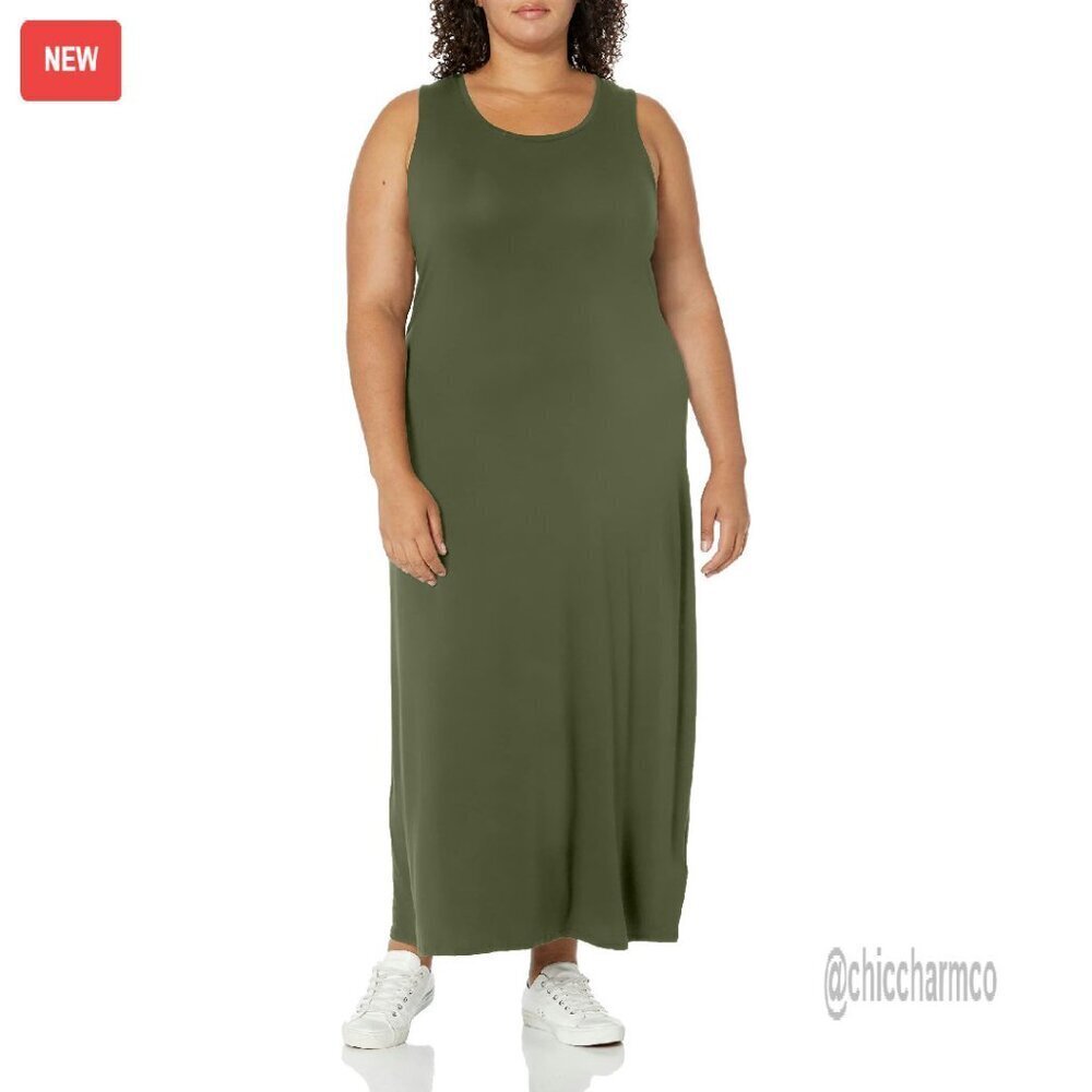 Rayon Stretch Jersey Tank Maxi Dress Regular Fit 53" Length